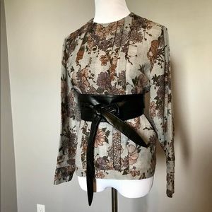 Pleated Cotton Handmade Floral Top